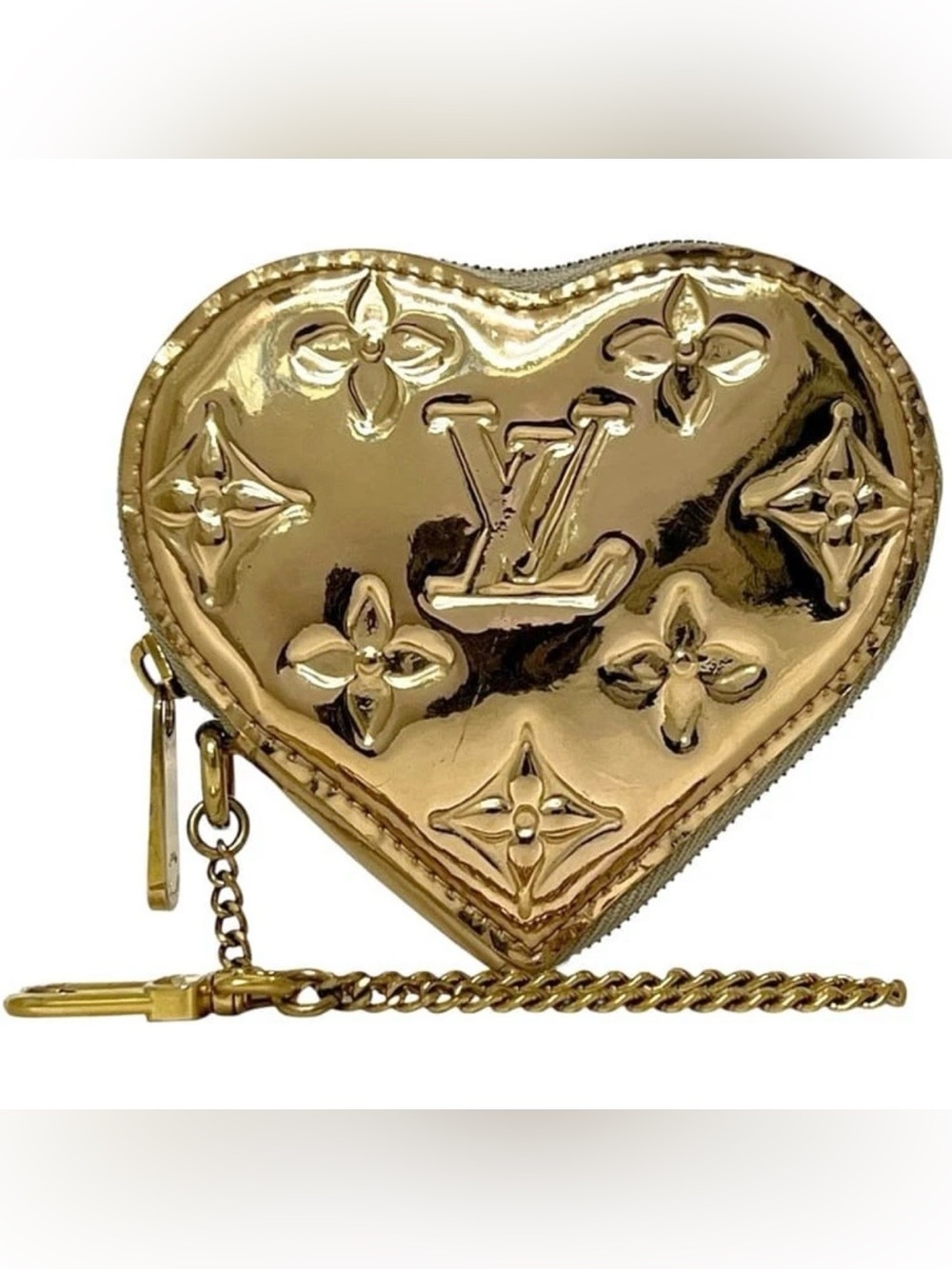 Louis Vuitton Monogram Miroir Heart Coin Purse Dore Gold Limited Edition